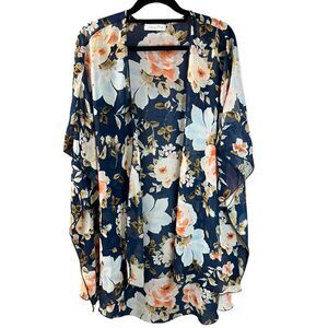 Emory Park Cape Womens One Size Floral Fairy Shawl Preppy Cottagecore Duster